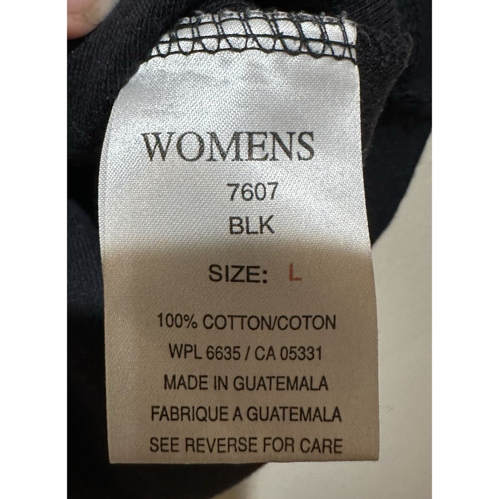 Woolrich Women's V- Neck Raglan Sleeve Cotton Shirt Size Large - Black - Picture 4 of 5